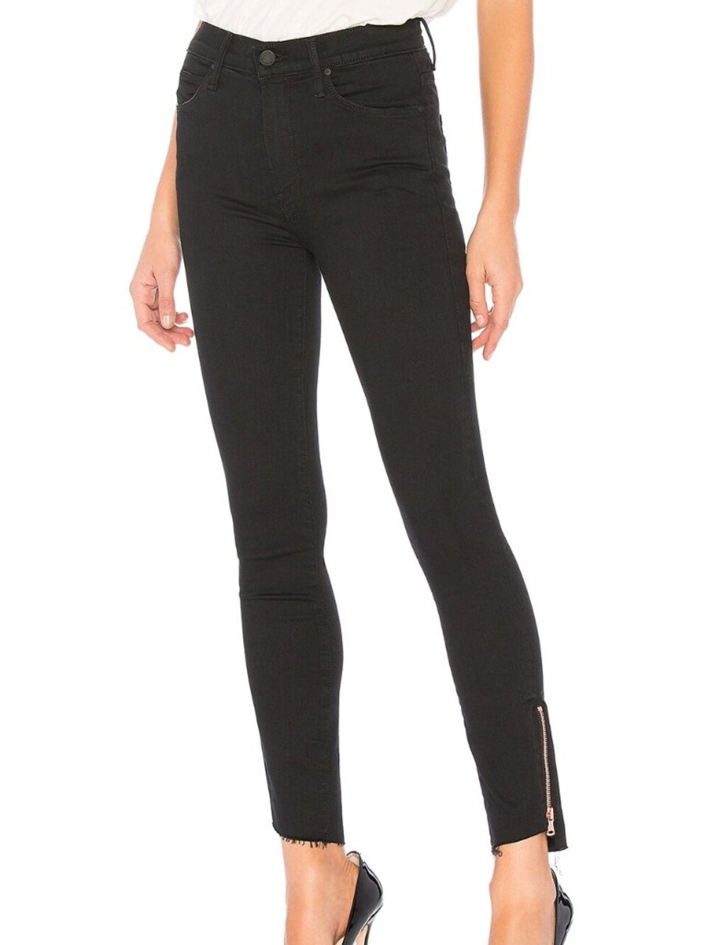 Mother The Stunner Double Zip Ankle Step Fray Jean In Not Guilty Women's Size 26